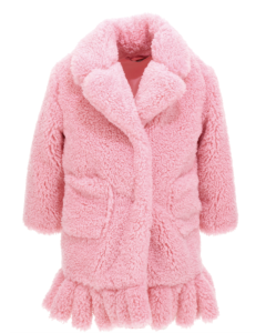 Monnalisa Bubblegum Pink Plush Coat