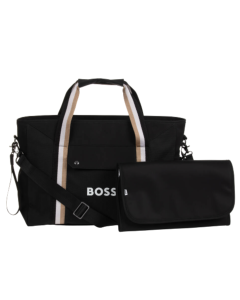 BOSS Boys Black Striped Changing Bag And Mat