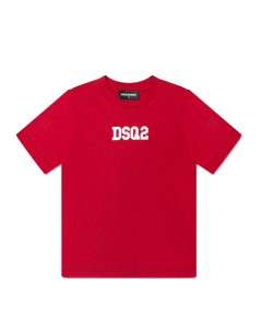 DSQUARED2 Red Slouch Fit T-shirt With White Logo