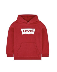 Levi&#039;s Boys Bright Red Hooded Sweatshirt With White Batwing Logo