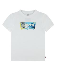 Levi&#039;s Boys Bright White T-shirt With Mountain Batwing Logo