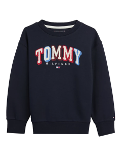 Tommy Hilfiger Boys Navy Blue Applique Logo Sweatshirt