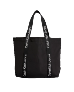 Calvin Klein Girls Black Logo Tape Shopper Bag