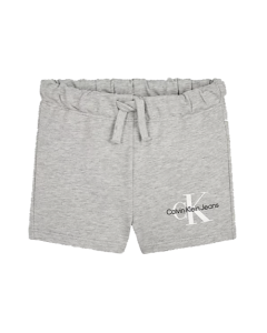 Calvin Klein Baby Grey Shorts With Monogram Logo