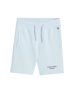 Calvin Klein Boys Baby Blue Shorts With &#039;Stack&#039; Logo