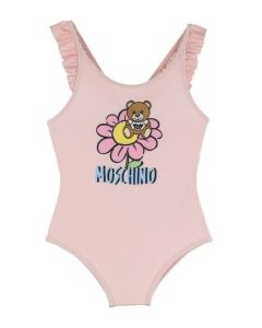 Moschino Baby Girls Pink Teddy Bear Swimsuit