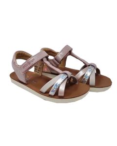 Shoo Pom Girls Pink And Silver "Goa Salome - Ice" Sandals