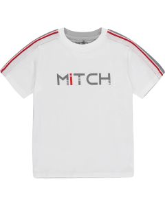 Mitch Seville' Bright White Short Sleeve T-Shirt With Red Taped Detail