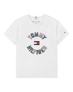 Tommy Hilfiger Girls White Sequin Logo T-Shirt