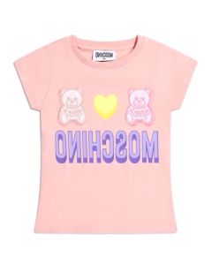 Moschino Kid Pink Candy Teddy Bear T-Shirt