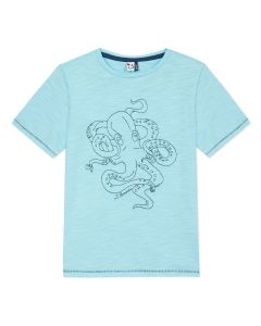 3Pommes Boy's Turquoise Octopus T-Shirt