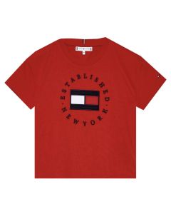 Tommy Hilfiger Girls Red Crop Top T-shirt