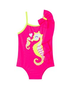 Billieblush Girls Bright Pink Seahorse Swimsuit