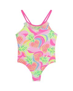 Billieblush Girls Pink Pineapple Print Swimsuit