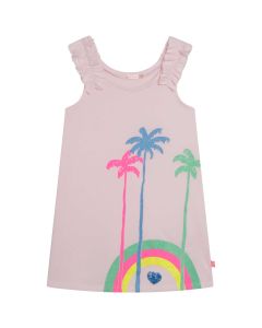 Billieblush Girls Pink Palm Tree Print Cotton Dress