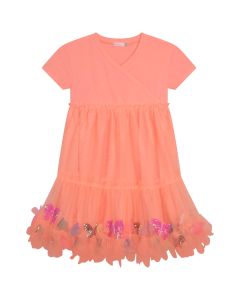 Billieblush Girls Orange Tulle Butterfly Dress