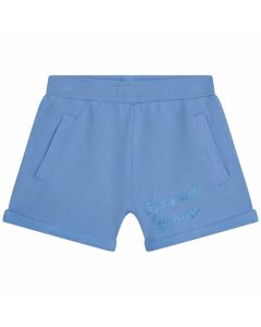 Billieblush Girls Blue Cotton 'Spread Love' Shorts