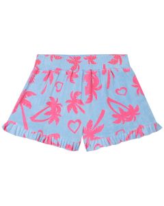 Billieblush Girls Blue Palm Tree Towelling Shorts