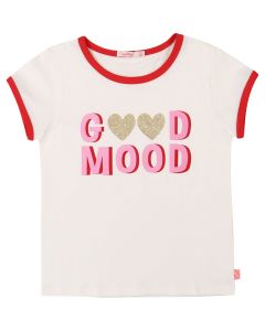 Billieblush Girls Ivory Cotton  Good Mood T-Shirt