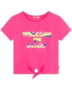 Billieblush Girls Neon Pink Tie T-Shirt