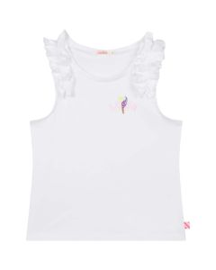 Billieblush Girls Pink Cotton Jersey Ruffle Toucan T-Shirt