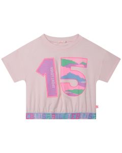 Billieblush Girls Pink athleisure Cotton T-Shirt