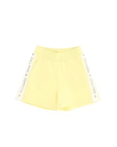 Monnalisa Girls Yellow Diamanté Logo Shorts