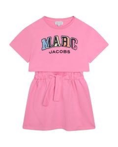 MARC JACOBS Girls Pink  Embroidered Logo Dress
