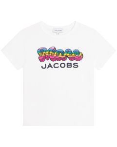 MARC JACOBS Girls White Multicolour Large Logo T-shirt