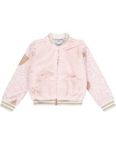 A Dee Leopard Love Light Pink &#039;Perry&#039; Faux Fur Bomber Jacket