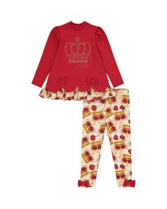 A Dee Queen Red &#039;Claire&#039; Crown Two Piece Legging Set