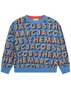 THE MARC JACOBS Boys Blue Cotton All-Over Sweatshirt