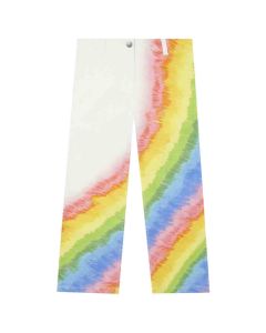 Stella McCartney Girls White Denim And Rainbow Jeans