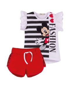 Everything Must Change Disney Mickey Mouse T-shirt With Red Shorts Set