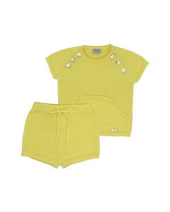 Rahigo Boys Bright Yellow With Button Detail Short Set