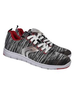 Geox Boys "Xunday" Grey Pattern Lace Up Trainers With Red Trim
