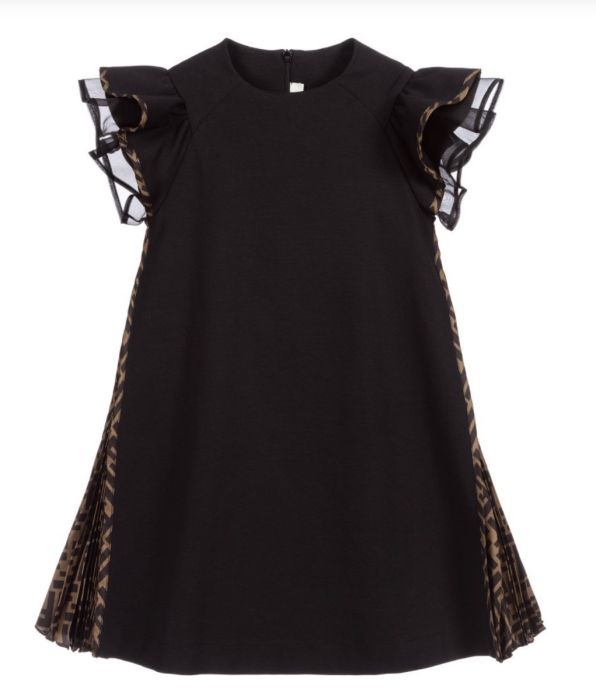 Fendi Girls Black FF Logo Dress