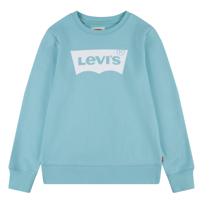 Levi's Boy's Pale Blue And White Long Sleeved Batwing Logo Sweatshirt