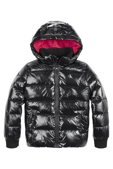 Calvin Klein Jeans Black Shiny Puffer Jacket