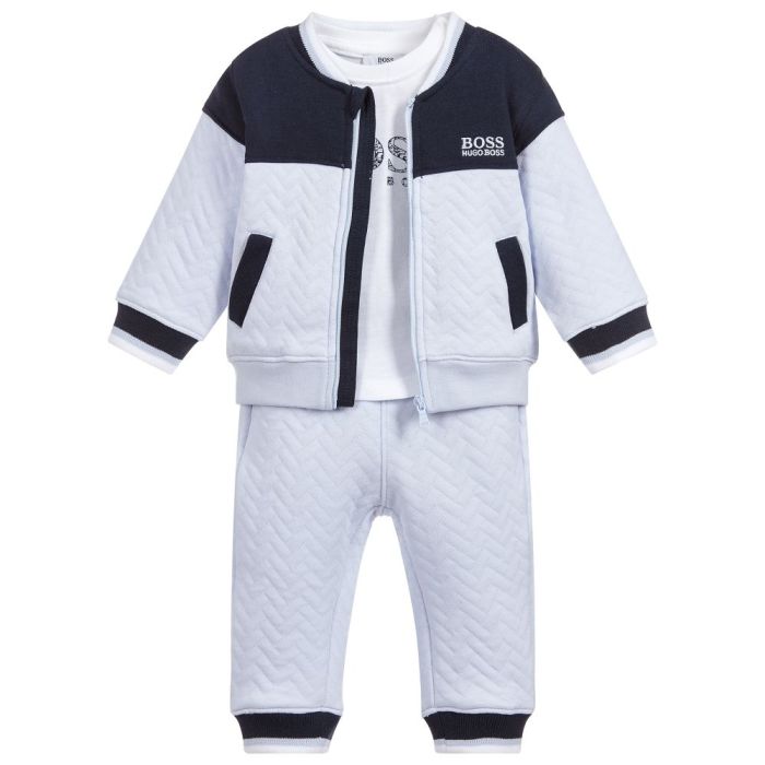 juni Bevise Glæd dig BOSS Baby Boys Blue Tracksuit Set