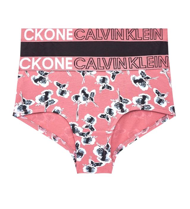 Calvin Klein Rose Pink & Black Pack Of 2 Shorty Knickers