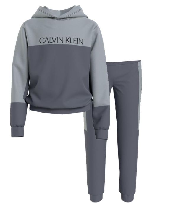 Calvin Klein Boys Colour Block Grey Hoody & Joggers Set