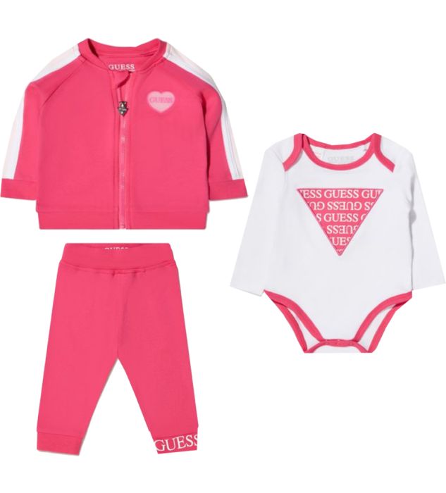 Guess - Baby Girls Pink & Blue Cotton Leggings Set