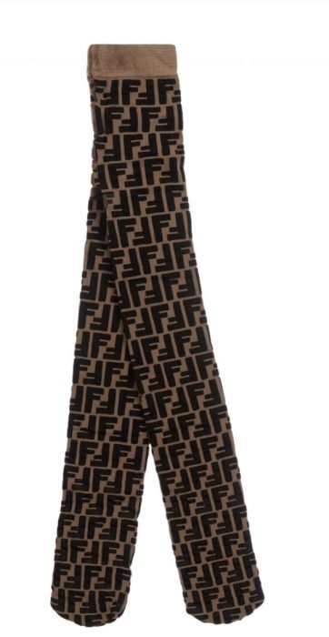 Fendi Brown FF Logo Tights