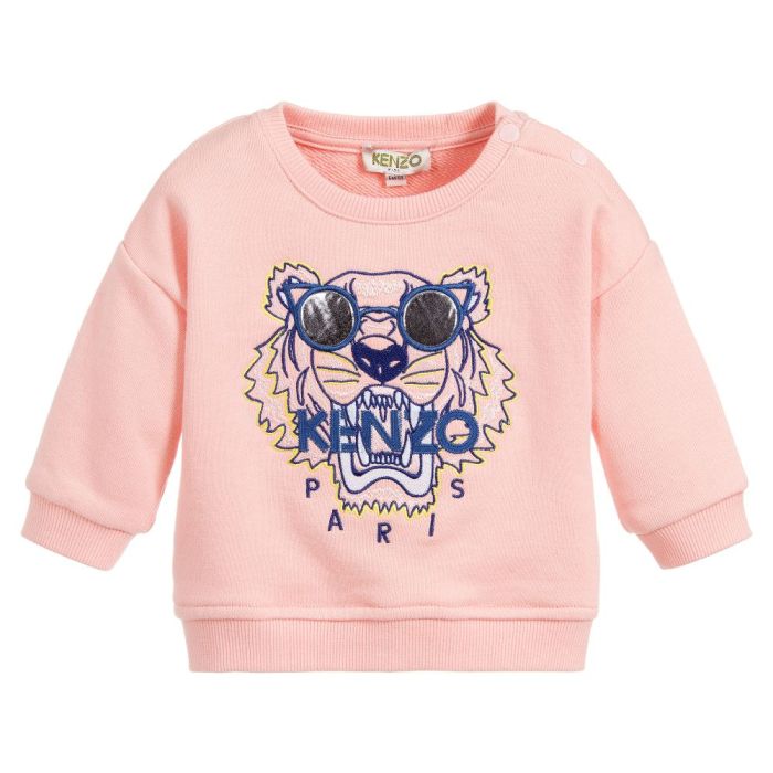 Haan Zee Brullen Kenzo Kids Baby Pink Girls TIGER Sunglasses Sweatshirt