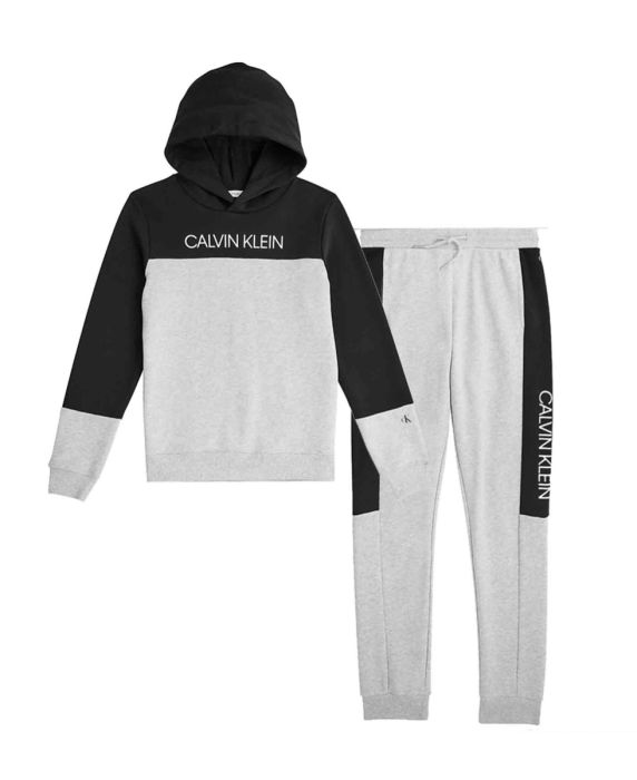 Calvin Klein Boys Colour Block Black & Grey Tracksuit